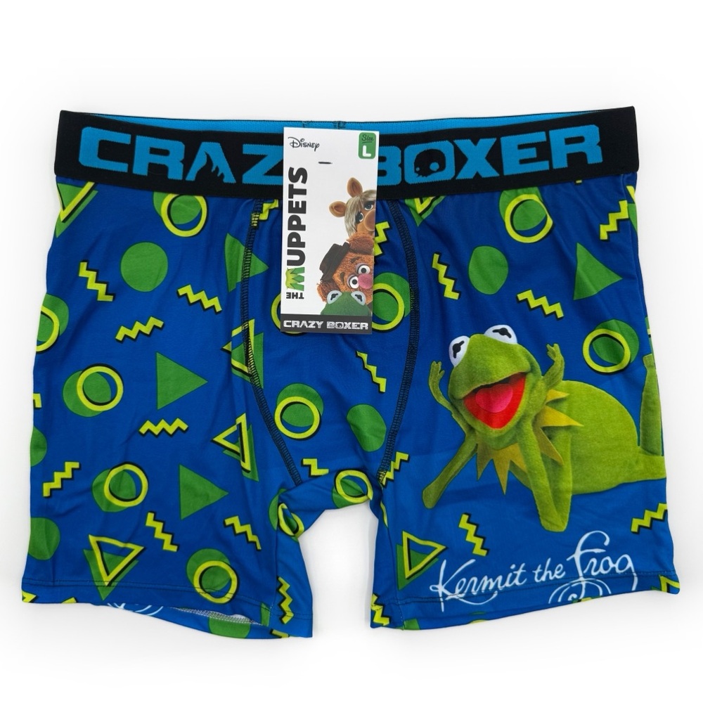 Disney The Muppets Crazy Boxer Briefs Mens Large Underwear Blue Green 90s Gift
